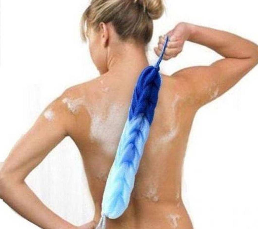 White and Blue Extendable Braided Back Scrubber