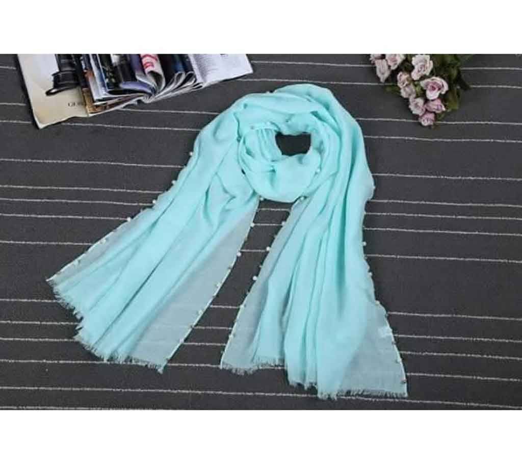 cotton+ linen mixed pearl hijab