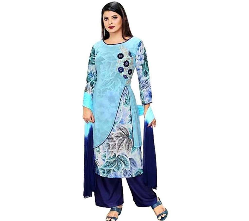 Multi-color Linen Salwar Kameez