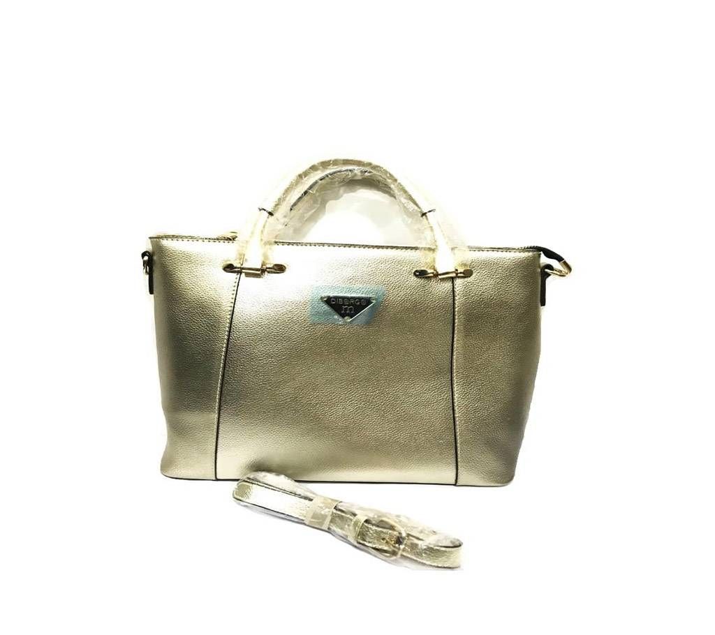 Golden PU Leather Shoulder Bag for Women