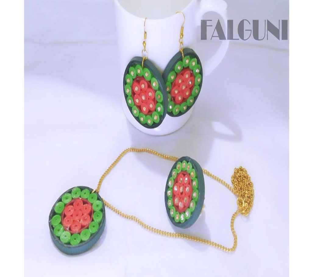 chain with locket and matching ear and finger ring 