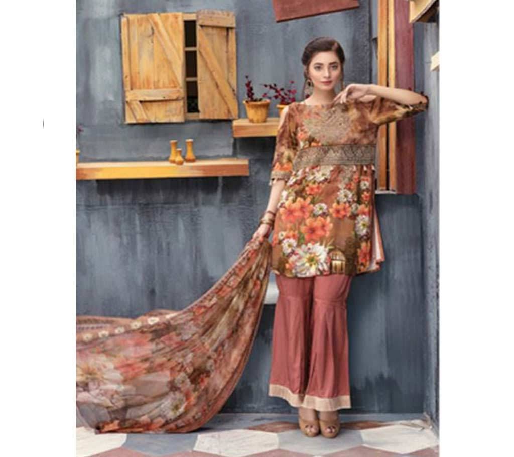 Digital Viscose 18 Orange Brown Viscose