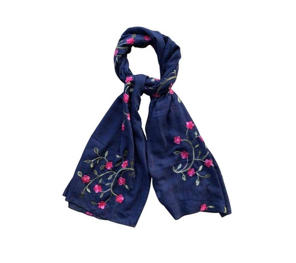 Marte&Joven Fashion Plum Flower Embroidered for Ladies Soft Cotton Hijab/scarf