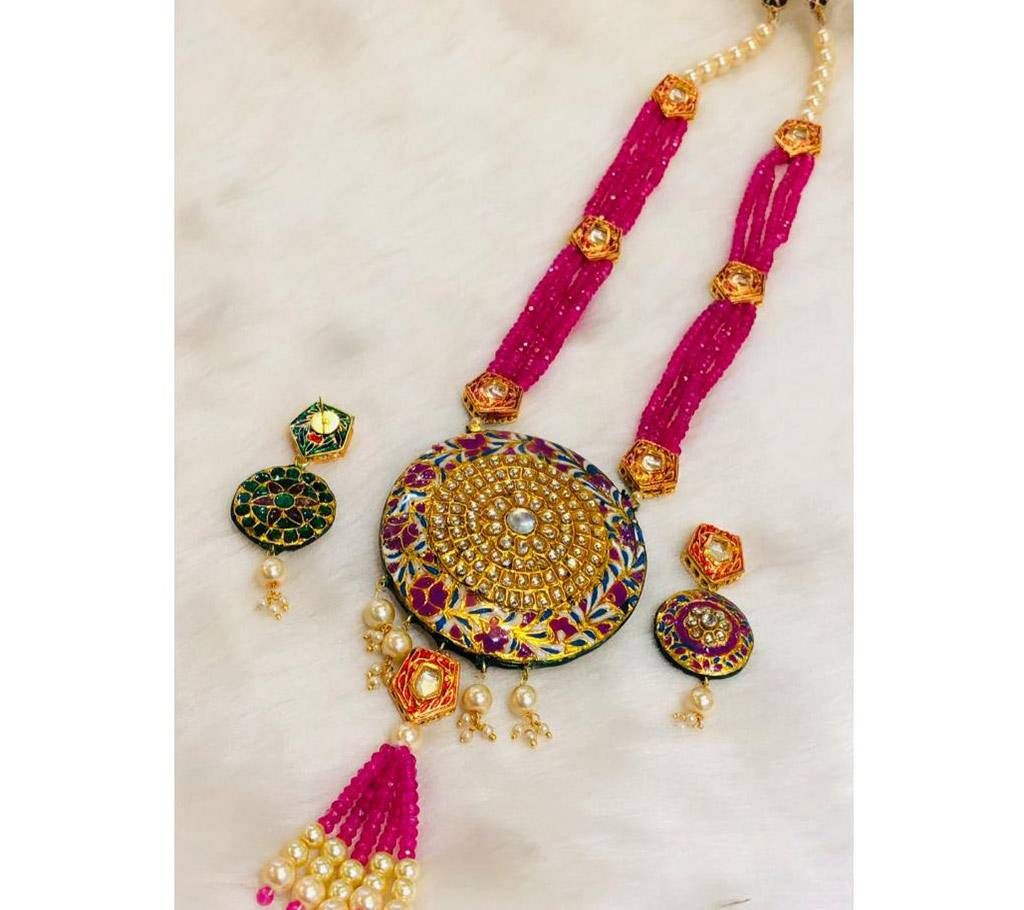 minakari necklace with earrings 
