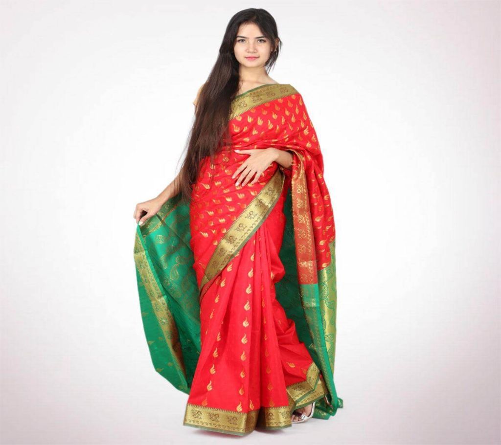 Indian Exclusive Silk Sattin Saree with blouse piece 
