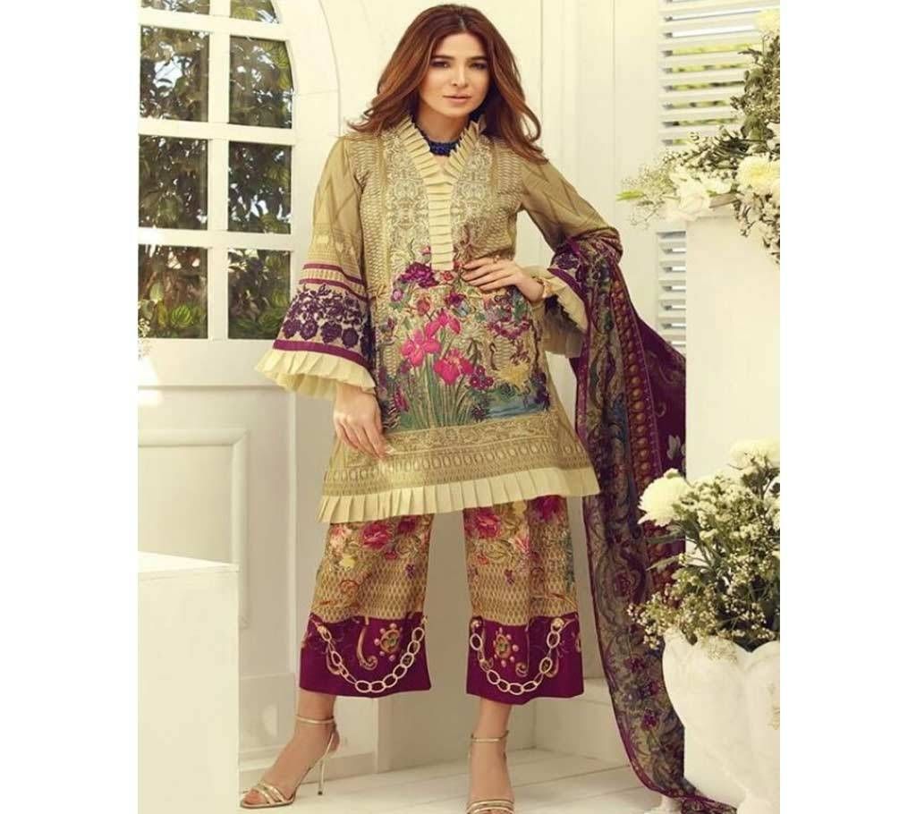 Eid Collection Unstitched Cotton Heavy Embroidery Indian 3pcs Selwar Kameez