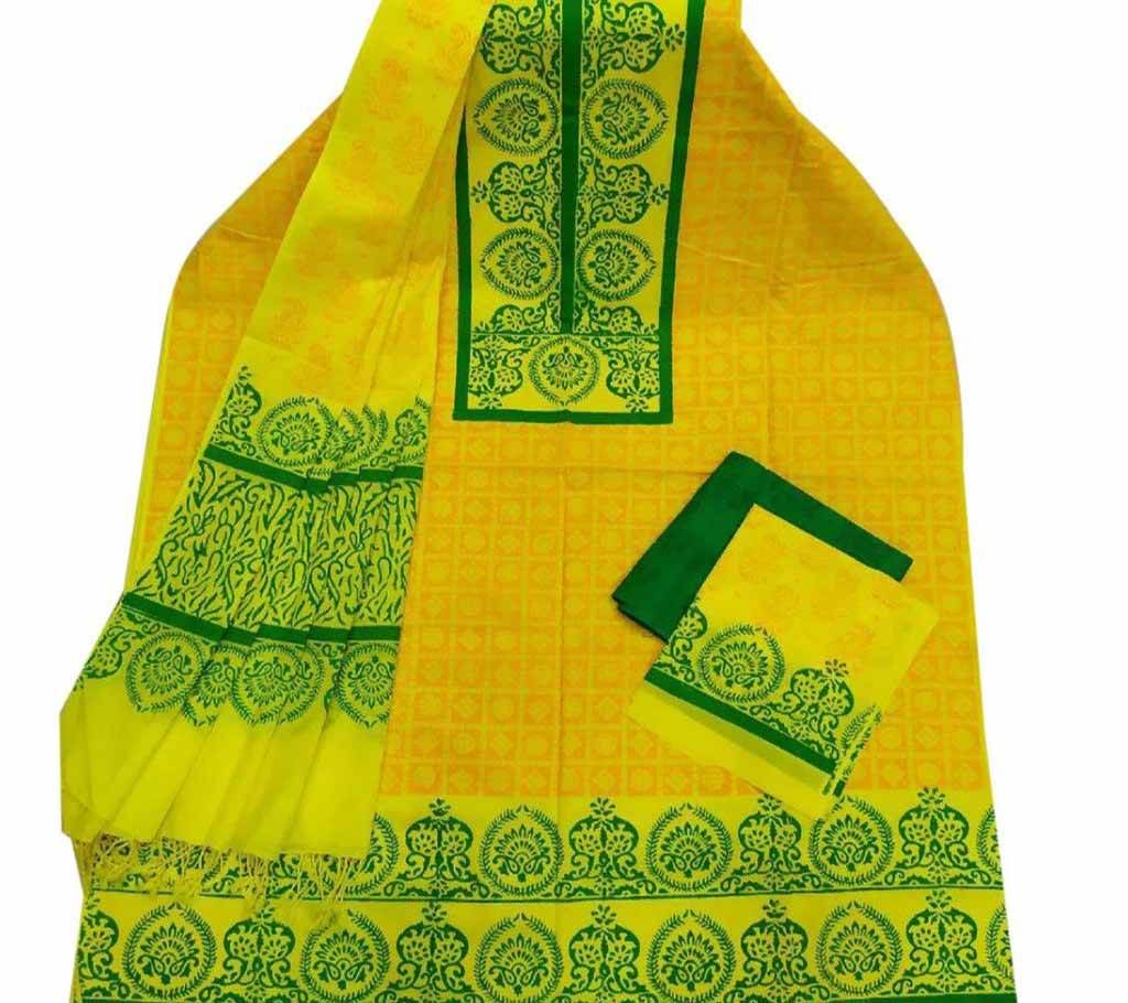 Unstitched Block Printed Cotton Salwar kameez st-19