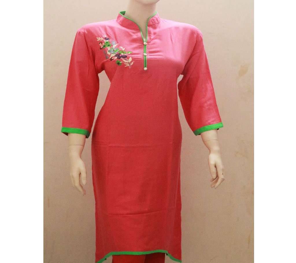 Embroidery Printed Full Sleeve Light Kurti For Woman