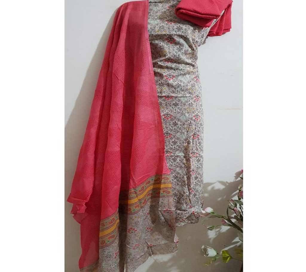 Indian Piyani Cotton Unstitched Three Pc 
