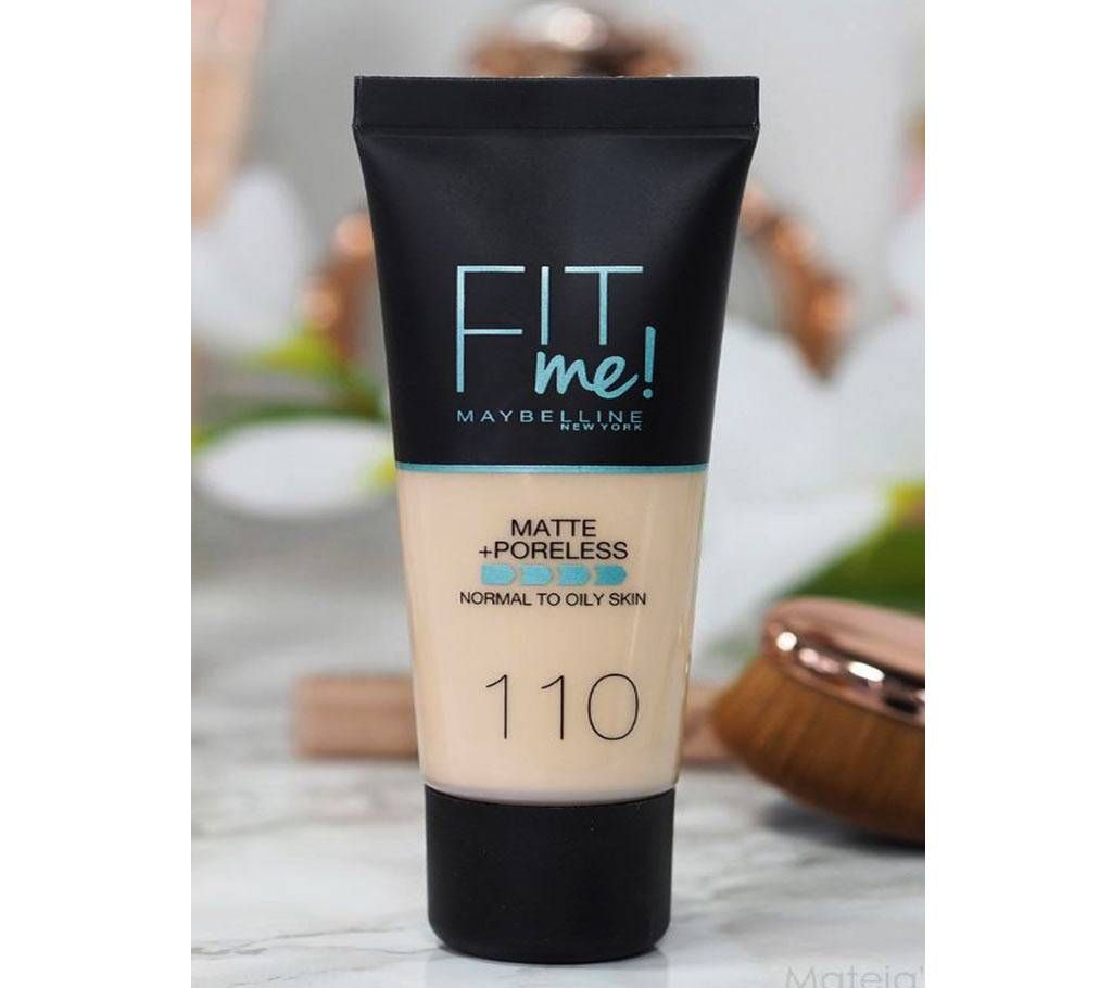 Maybelline-Fit-Me-Matte+Poreless-Foundation-Shade-110 Porcelain-30 ml-USA