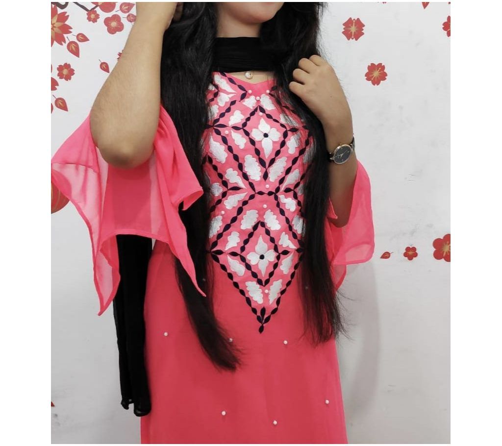 New Unstitched Embroidery Georgette 3pcs