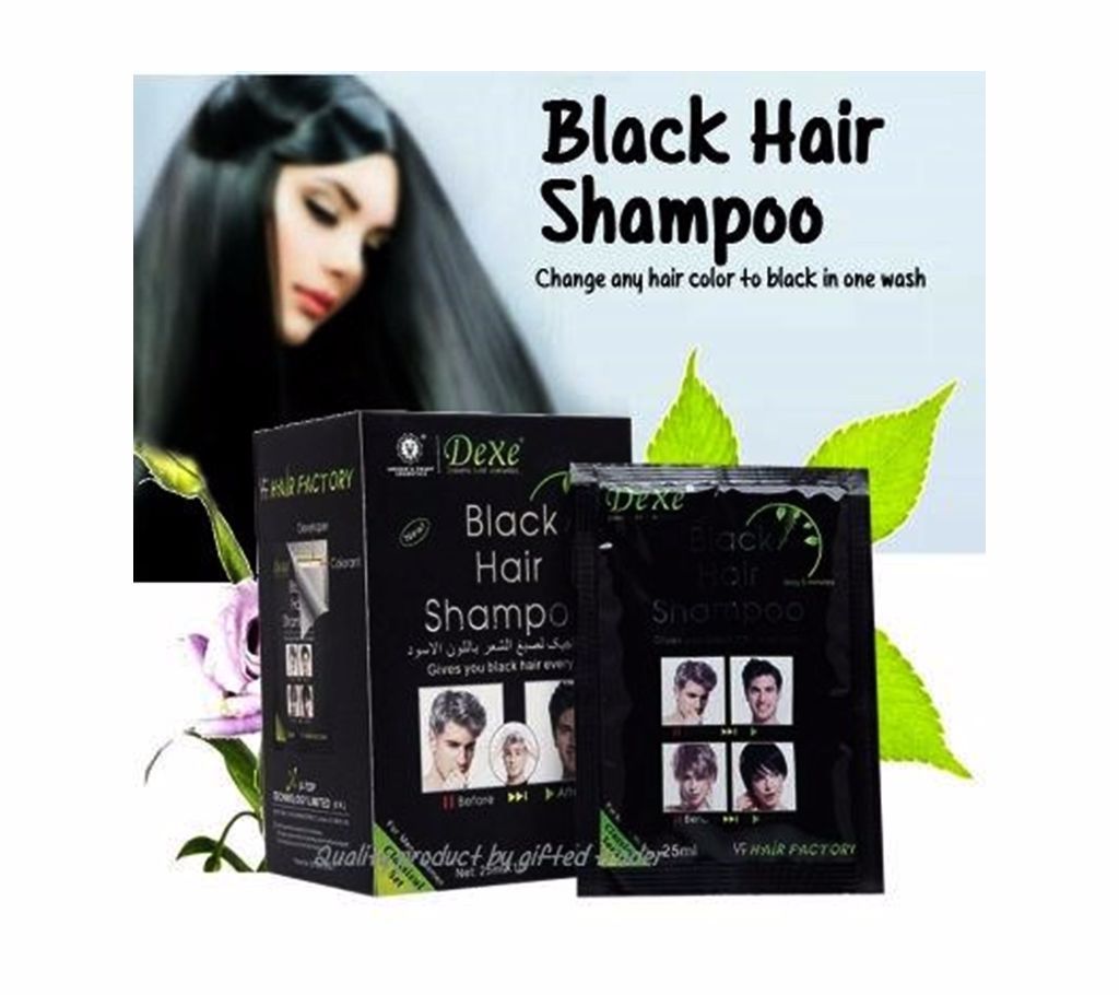 DEXE BLACK HAIR COLOUR SHAMPOO 1