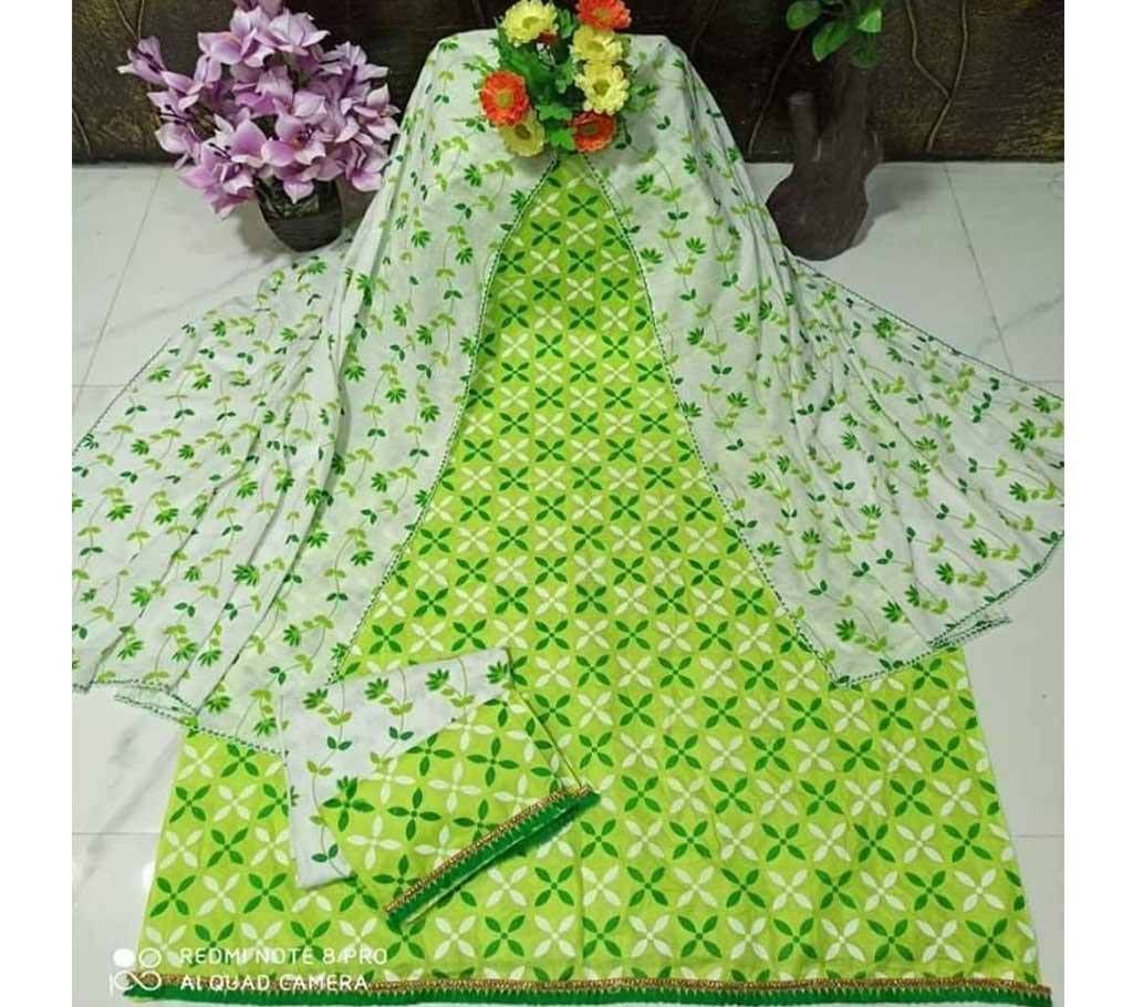 Unstitched Skin print work salwar kameez 01