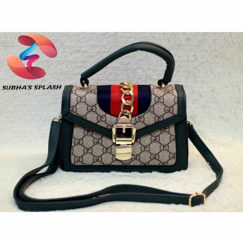 Black Leather Hand Mini Bag For Women