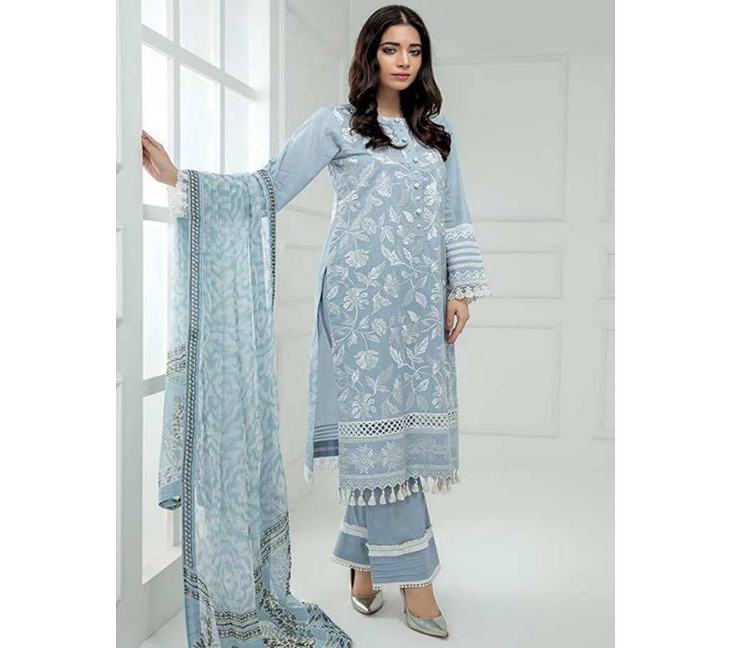 Chikankari Collection Unstitched Cotton 3Pcs-075