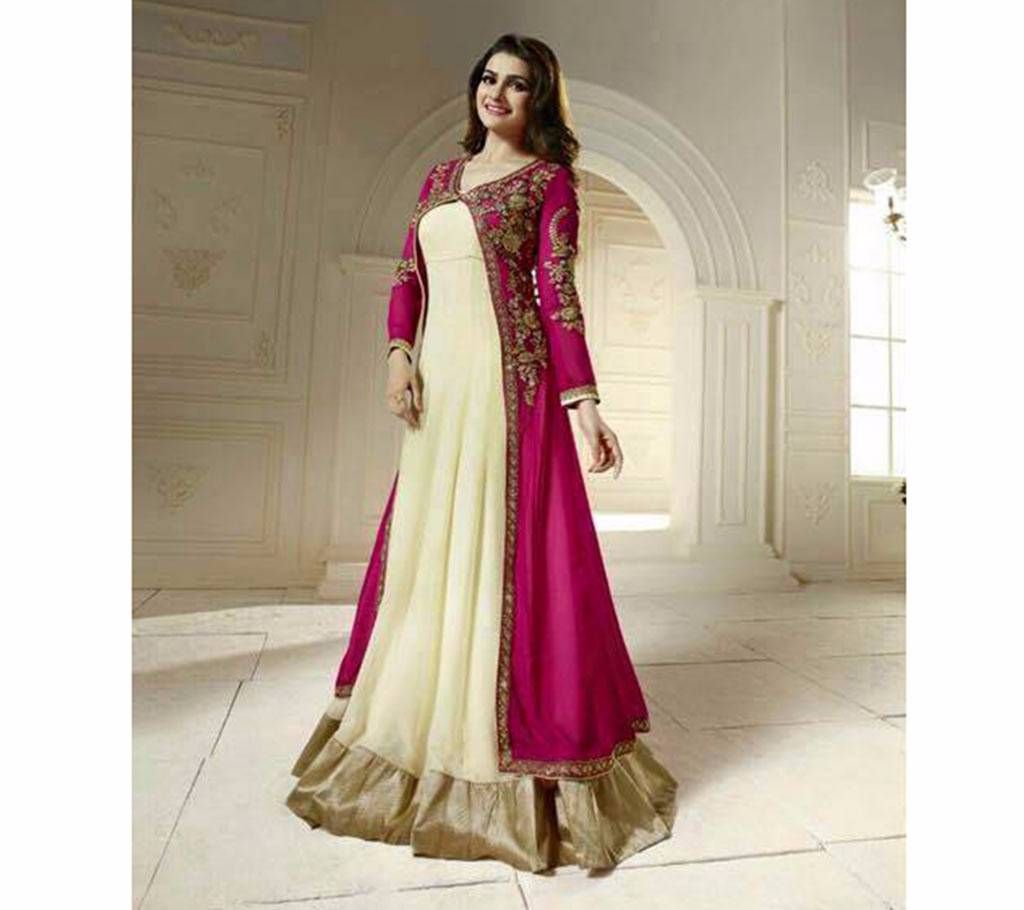 Semi-stitched Georgette Embroidery Gown (Copy)