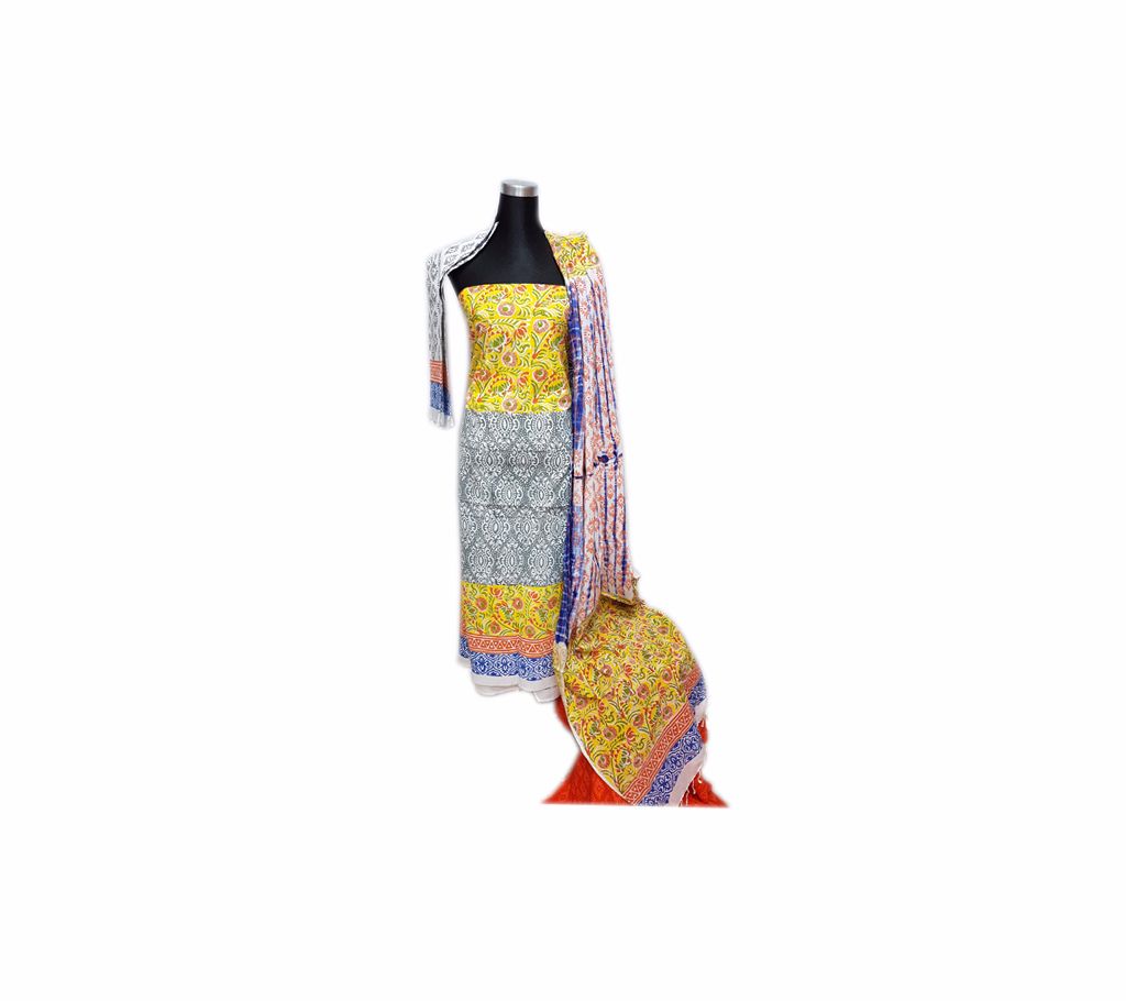 BLOCK , APPLIQUE UN-STITICHED SALWAR KAMEEZ