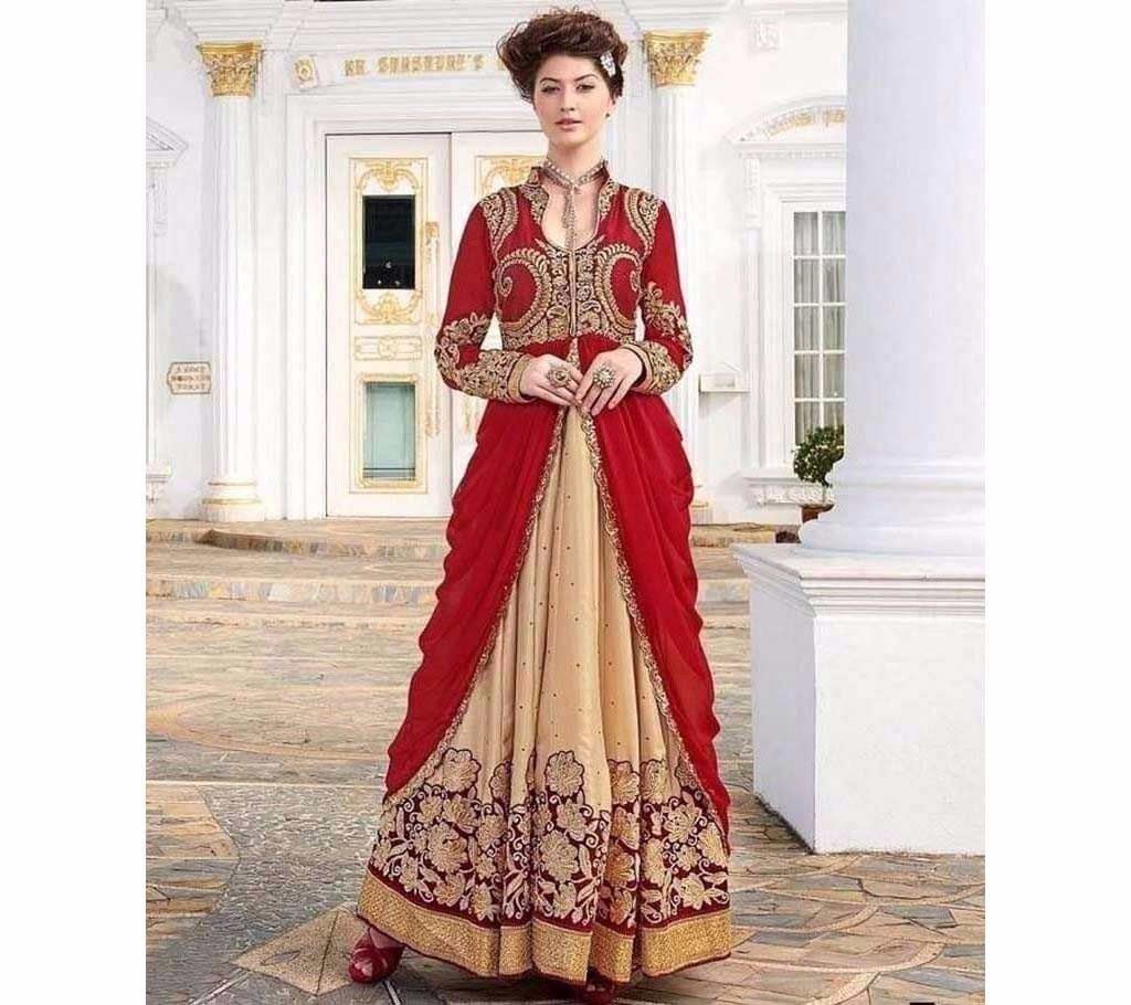 Unstitched embroidered Georgette party suit (Copy)