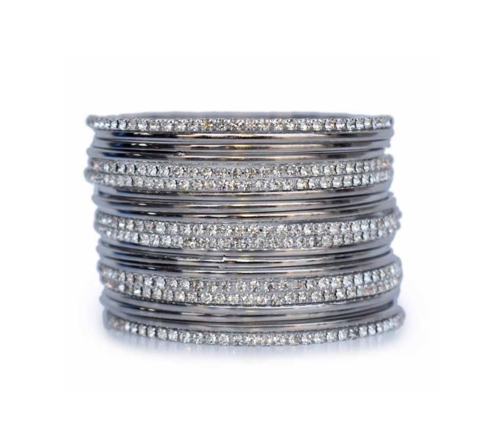 Diamond Cut and Silver 20pcs Bangles 
