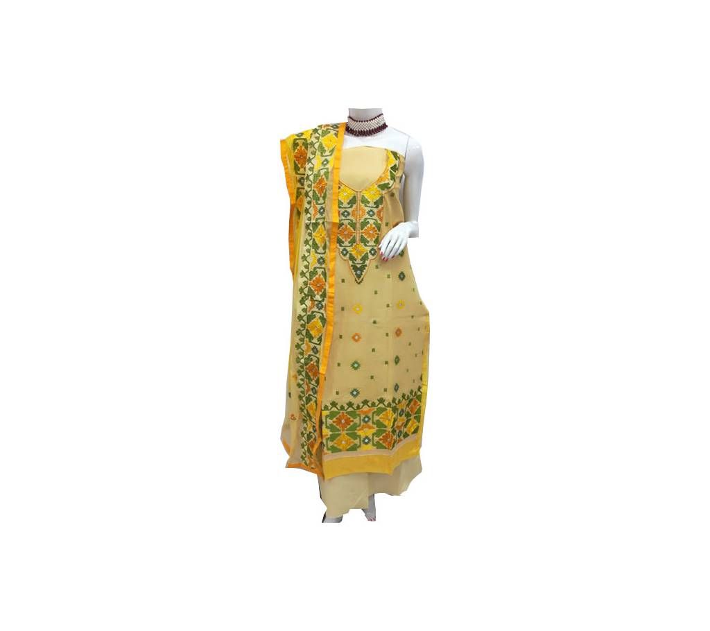 Unstitched Embroidery Cotton Dress