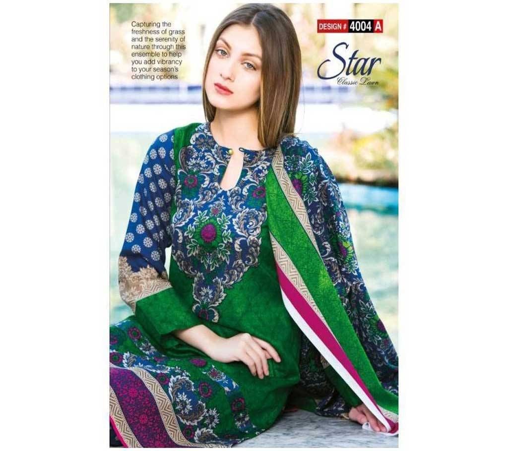 Unstitched Pakistani Lawn Printed Three pcs