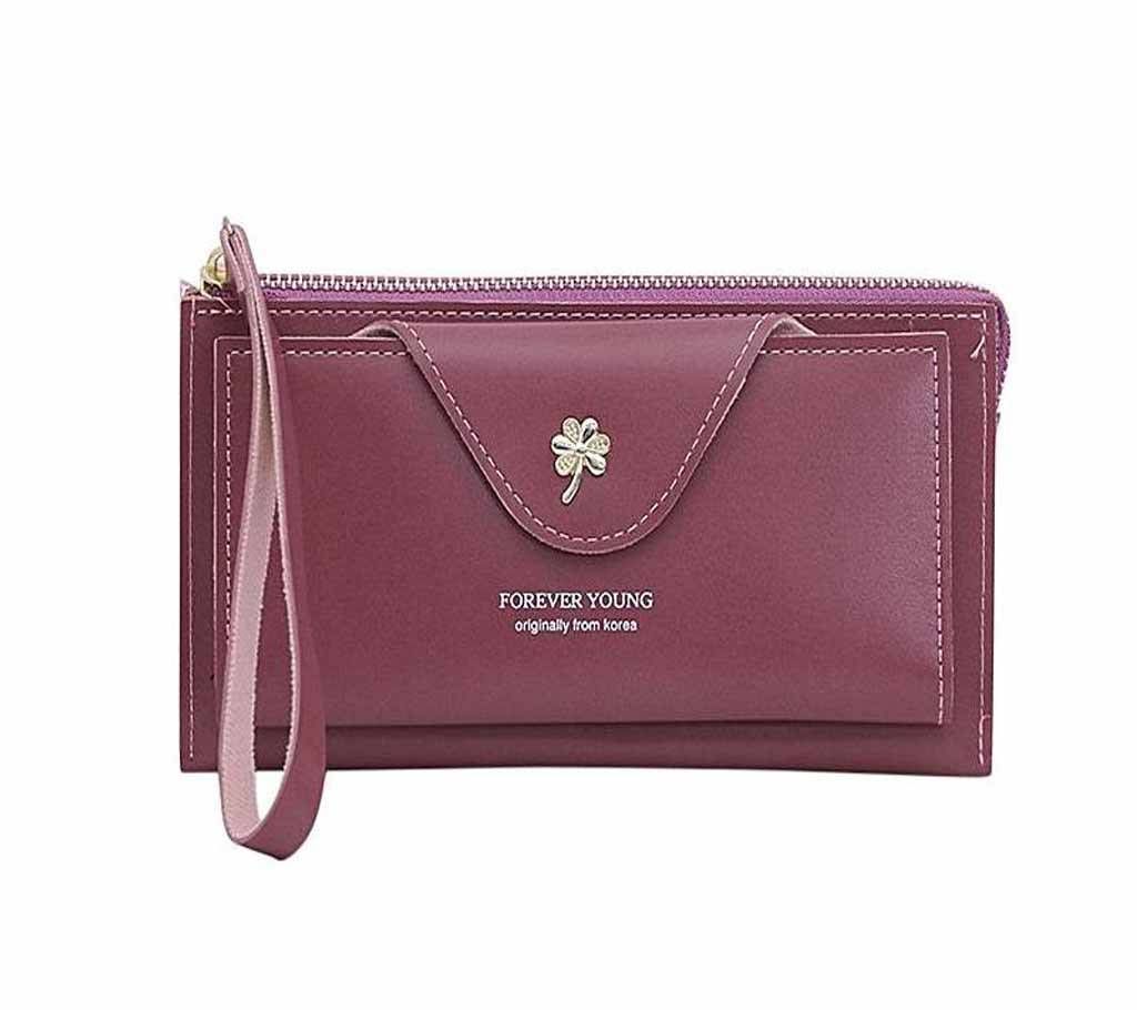 Maroon Artifical Leather Purse For Women