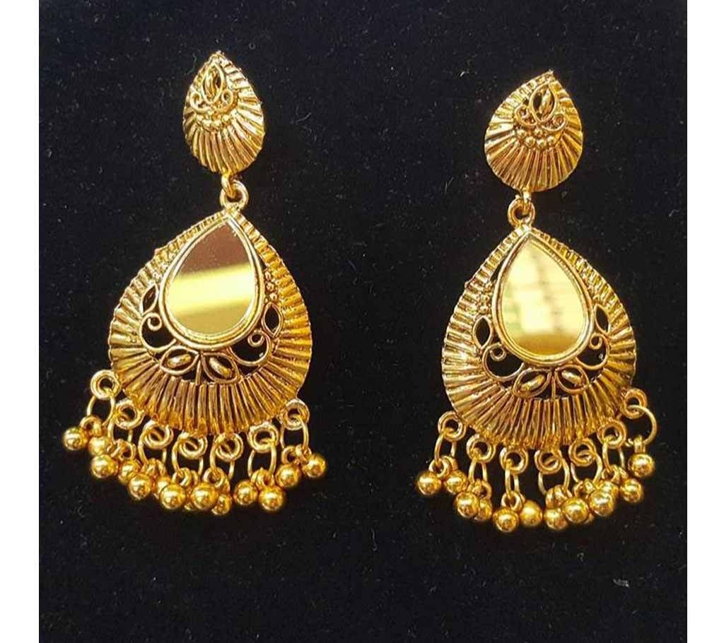 Golden color Metal Mirror Earrings