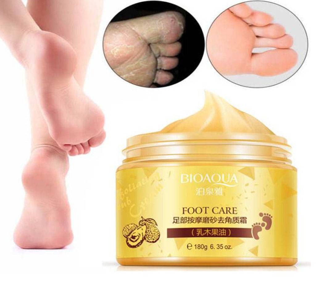 BIOAQUA Foot Care Herbal Cream Cleansing Delicate Feet Exfoliate Scrub Skin 180g Thailand