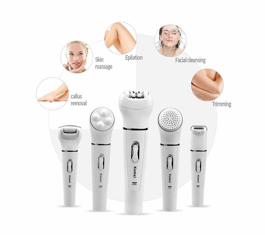 Kemei KM-2199 Rechargeable 5 In 1 Electric Lady's Shaver  Waterproof Hair Removal Shaving Tools For Women's Underarm Body Care