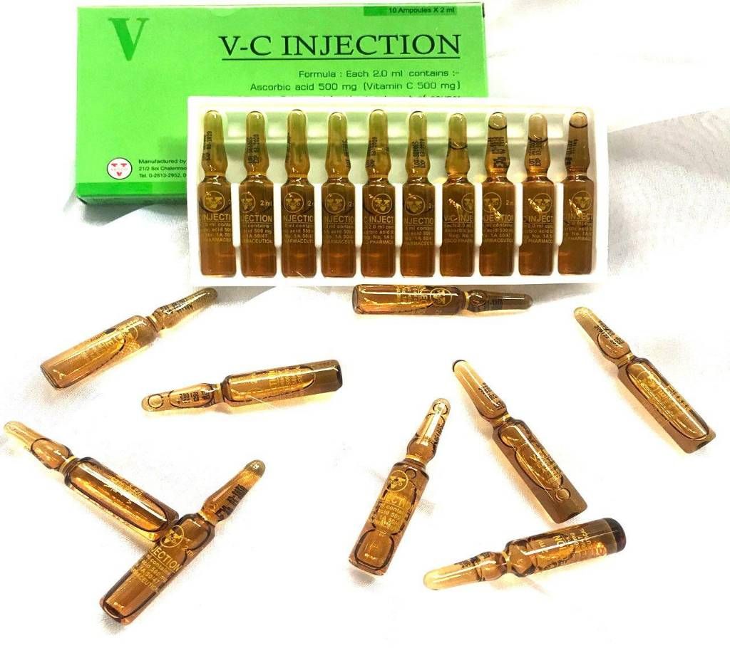 V-C INJECTION 100% PURE VITAMIN C INJECTION AMPOULE ASCORBIC SKIN CARE ANTI-AGING, Thailand 1pc 5 ml