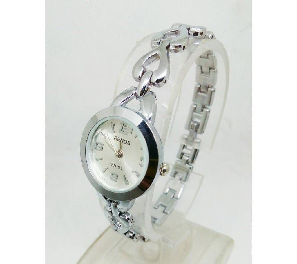 black metal bracelet watch