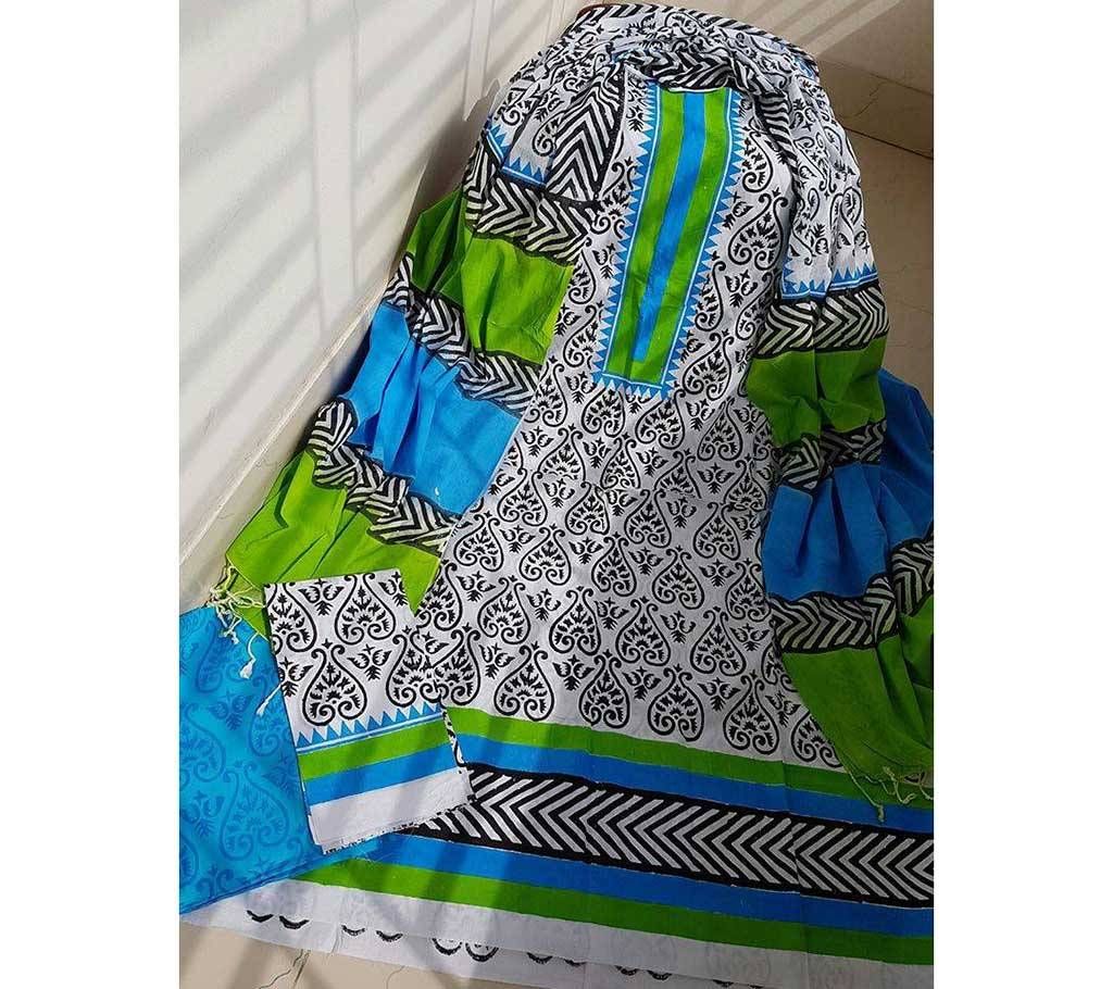 Block printed cotton dress 