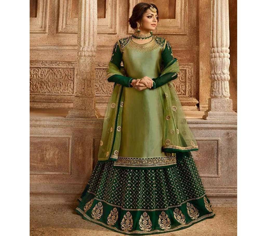 Indian Semi Stitched Lacha Lehenga - Original 