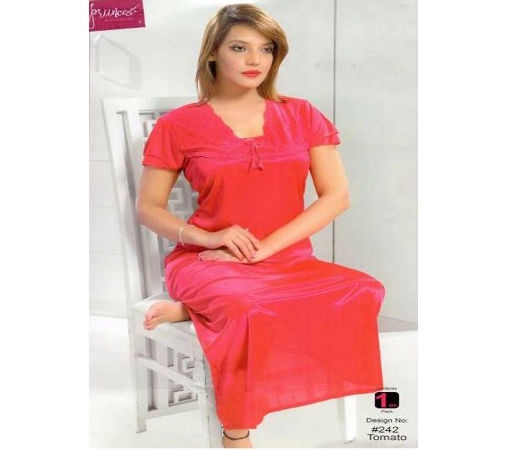 Stylish One Part Nighty-242 Tomato
