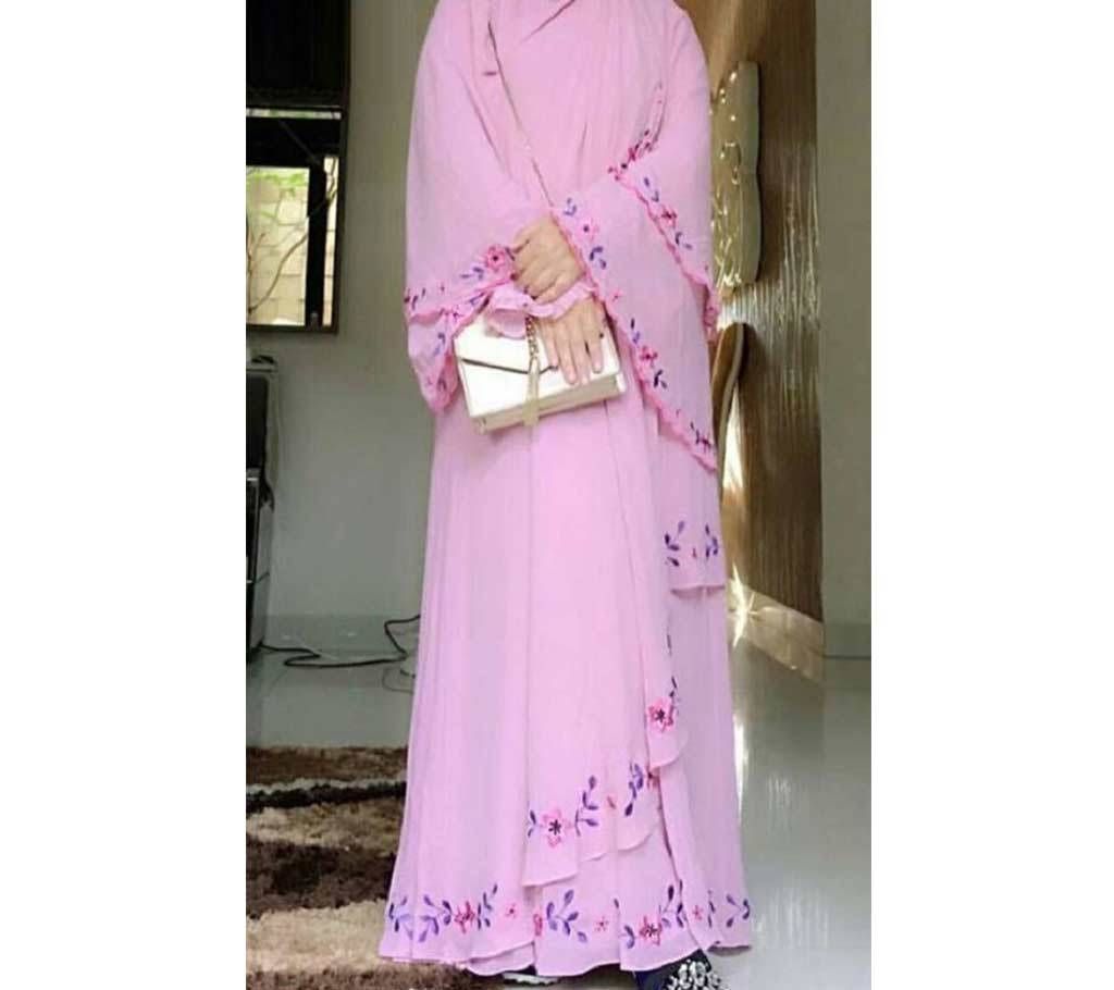 Pink Georgette  Borka For Woman