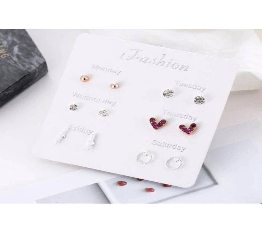 (6 Pairs/Set) New Fashion Women Earrings