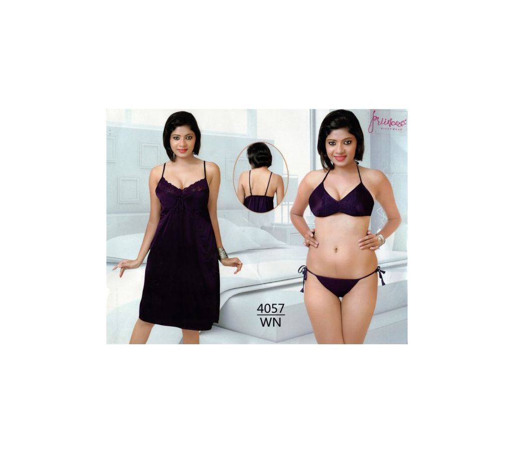 Fashionable Three Part Nighty-4057 WN