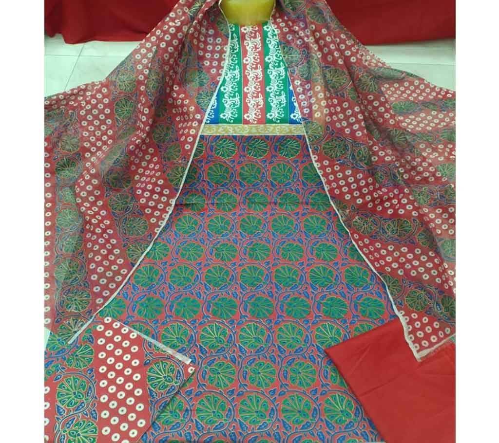 Block printed Unstitched Cotton 3pcs