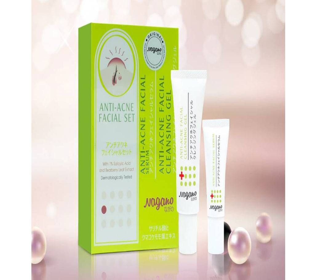 NAGANO ANTI-ACNE FACIAL SET  (SERUM & CLEANSING)  10ML JAPAN