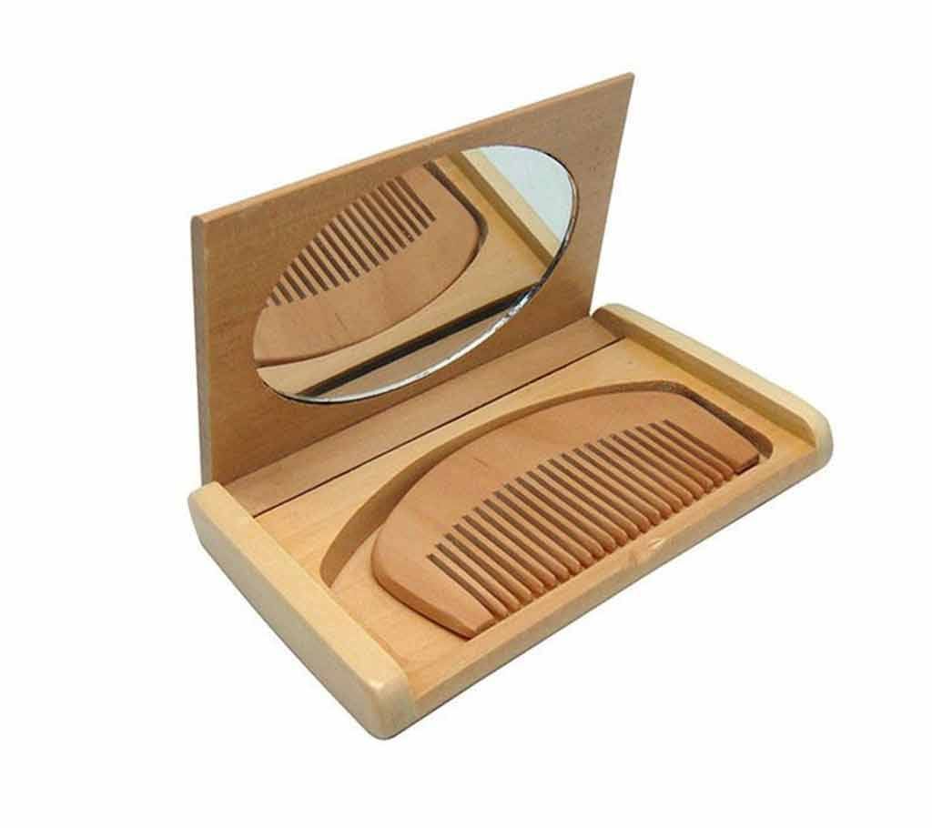 wooden compact mirror