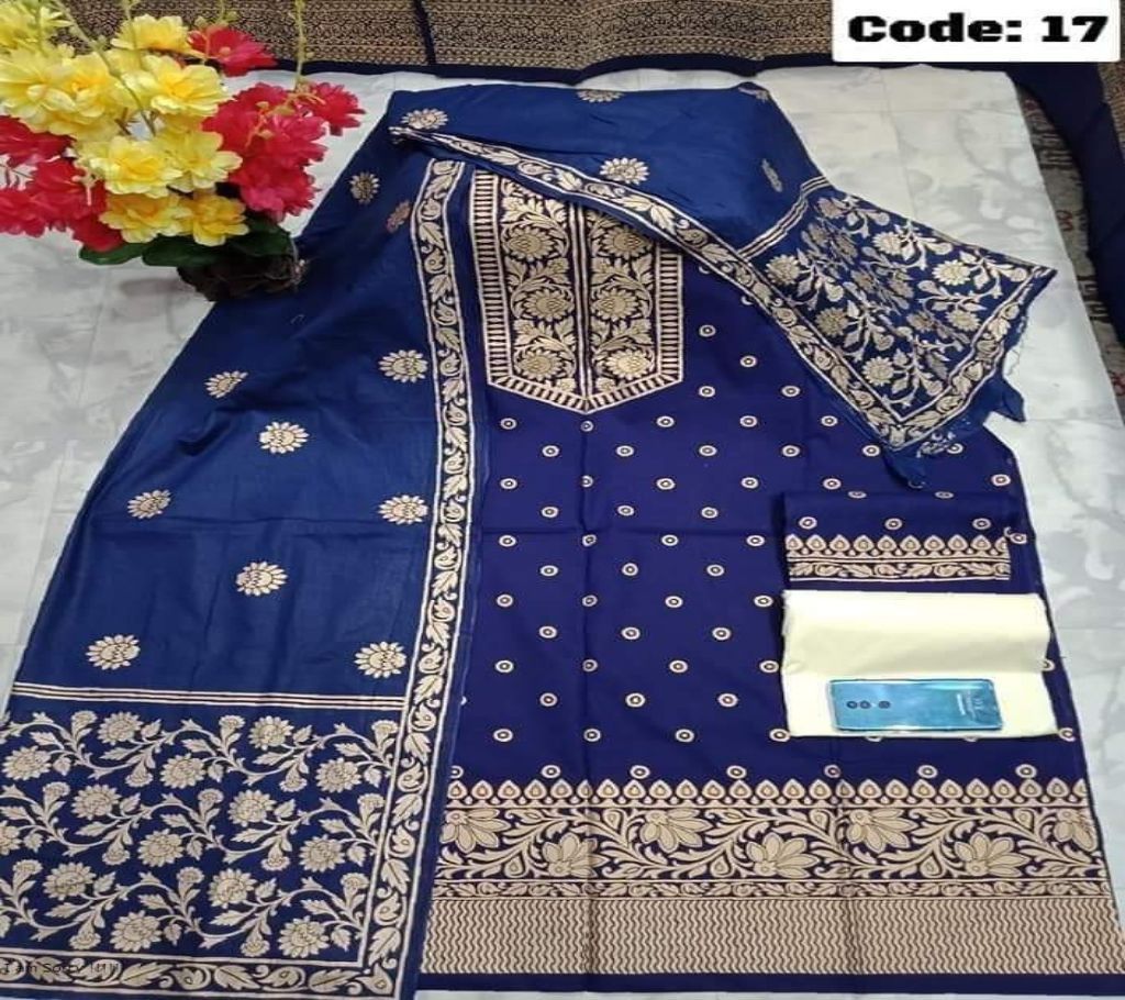 Unstitched Cotton Three-Piece for gril