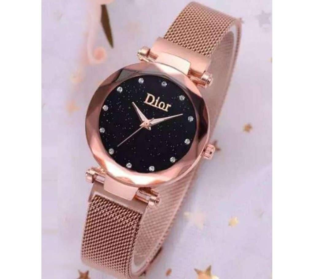 Dior Magnet Analog Wrist Watch for Women-Copy- Golden