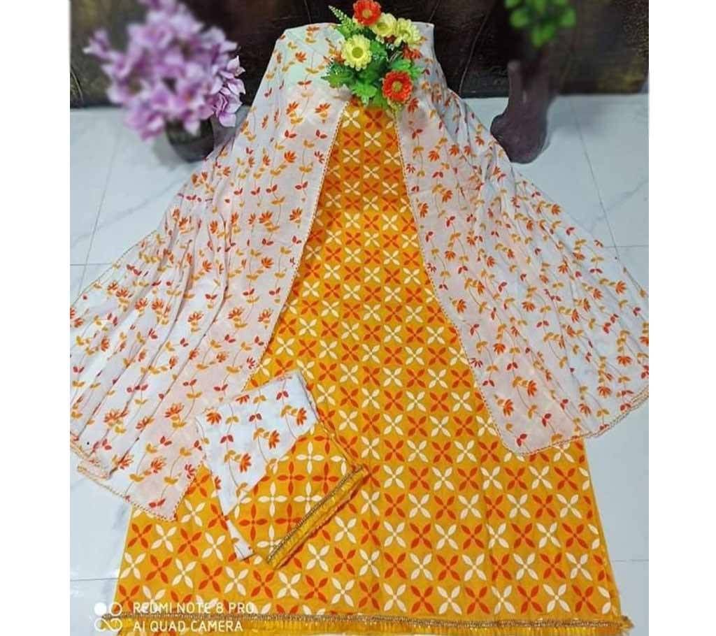 Unstitched Skin print work salwar kameez 02