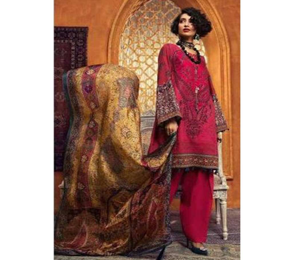 Deepsy Suits Mprint Unstitched Cotton 3Pcs- 241