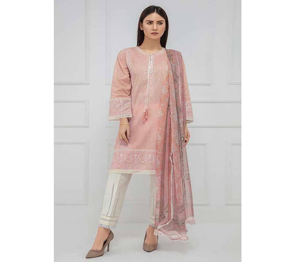 Chikankari Collection Unstitched Cotton 3Pcs-076
