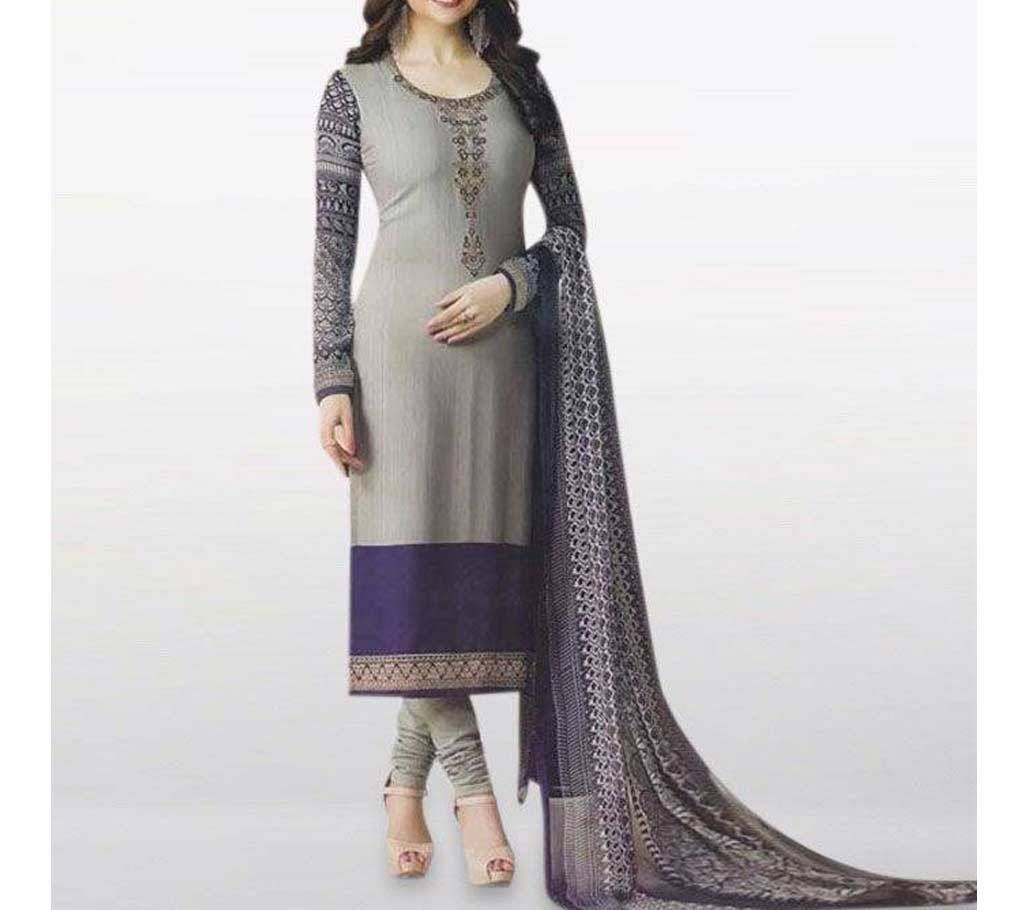 Ash Cotton Mixed Georgette Unstitched Salwar Kameez 