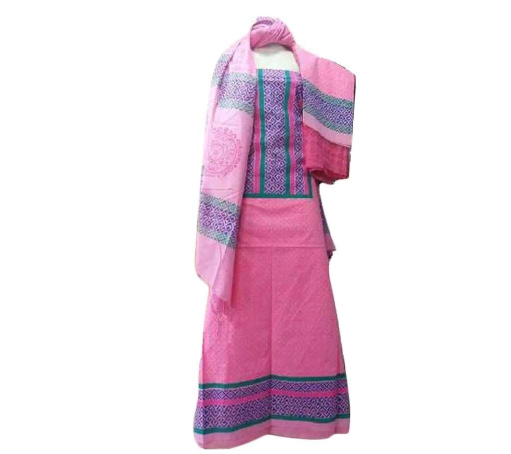 Un stitched block printed cotton salwar kameez 
