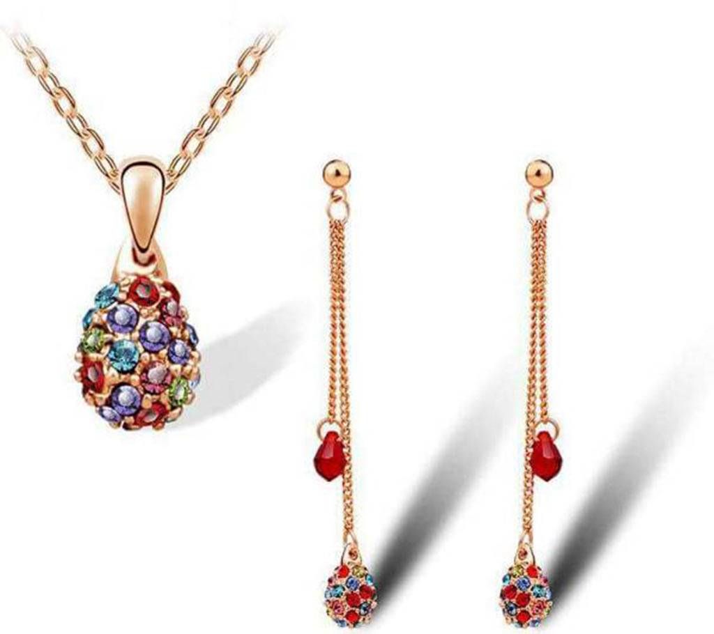 Colorful stone setting pendant set- Indian 