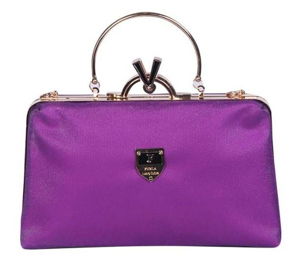 Purple Leather Hand Bag For Women