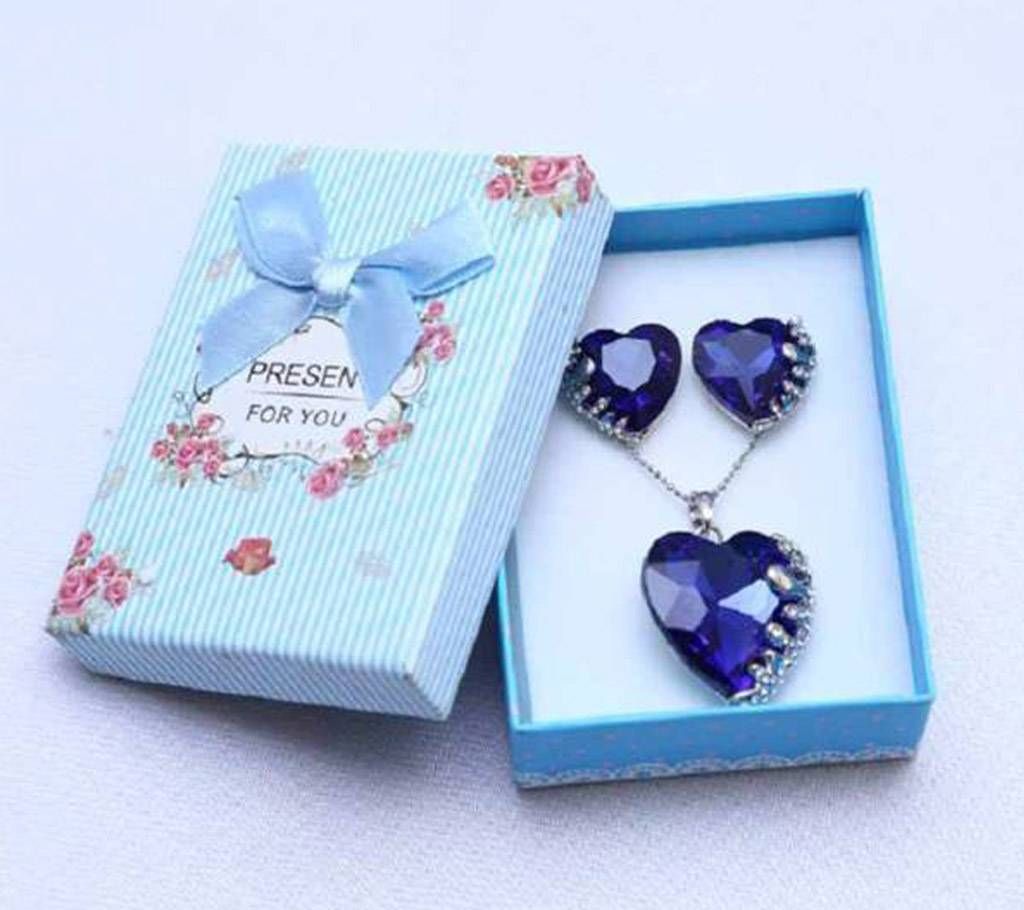 Stone Setting Pendant With Earring